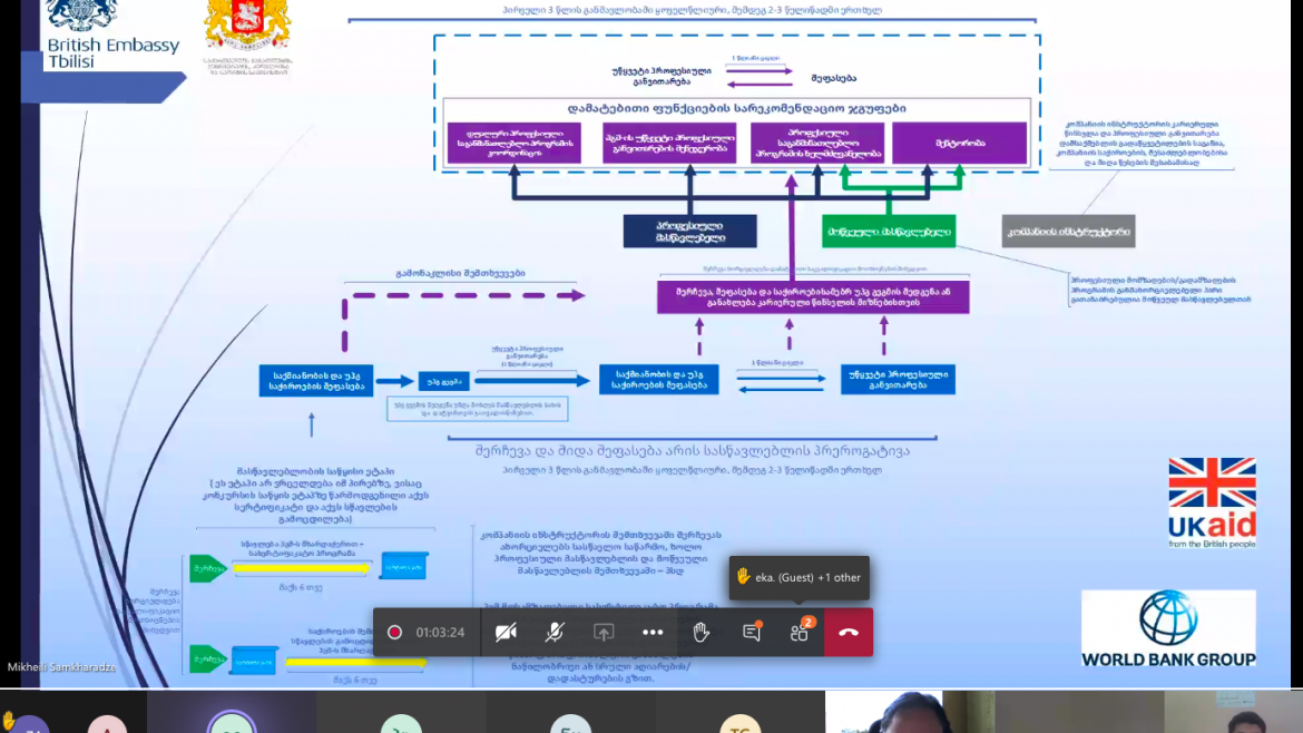 პროფესიული განათლების მასწავლებლის საქმიანობის დაწყების, პროფესიული განვითარებისა და კარიერული წინსვლის მოდელის განხილვა